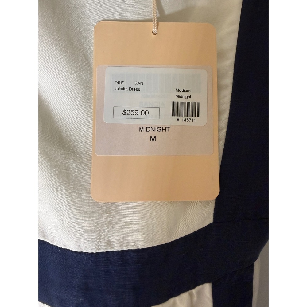 Sancia The Julietta Midnight Midi Pockets Linen Blend Dress medium NWT - Picture 7 of 7
